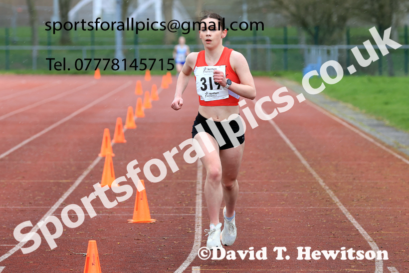 Womens Under-17s Young Athletes 5k, 2026 Northern Mens 12 and Womens 6 Stage Road Relays and Young Athletes 5k, Sheepmount Stadium, Carlisle. Photo: David T. Hewitson/Sports for All Pics